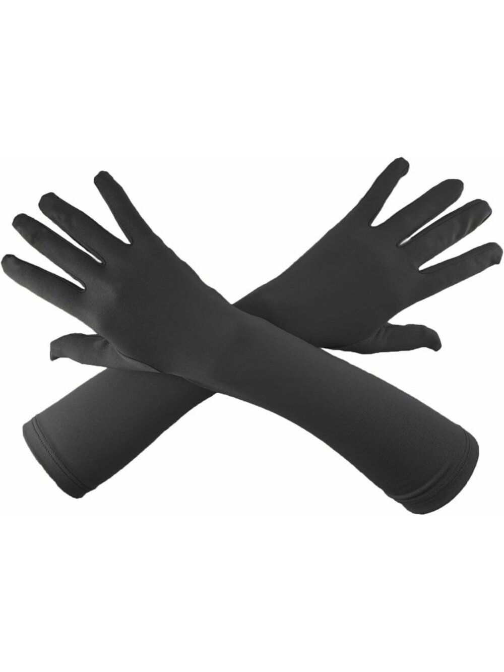 Men's And Women's Dark Grey15'' Elbow Length 20s Stretchy Cosplay Costume Gloves